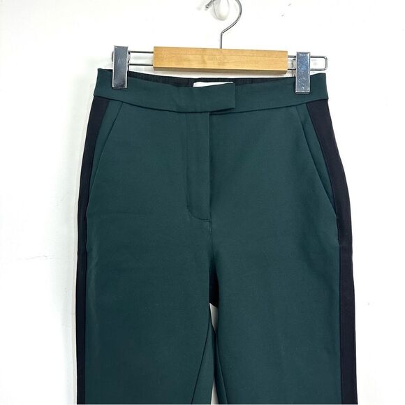 Aritzia Babaton 1-01 Thora Green Side Striped Zip Ankle High Rise Trousers Sz 0 - Picture 3 of 16
